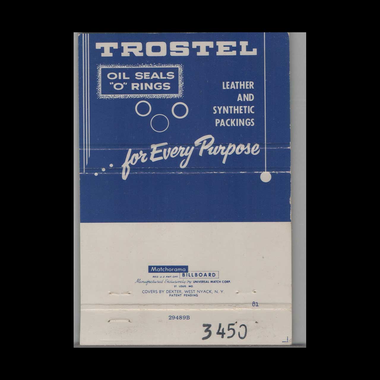 Matchbook Cover Albert Trostel Packing Ltd Lake Geneva WI Matchbook Cover Albert Trostel Packing Ltd Lake Geneva WI