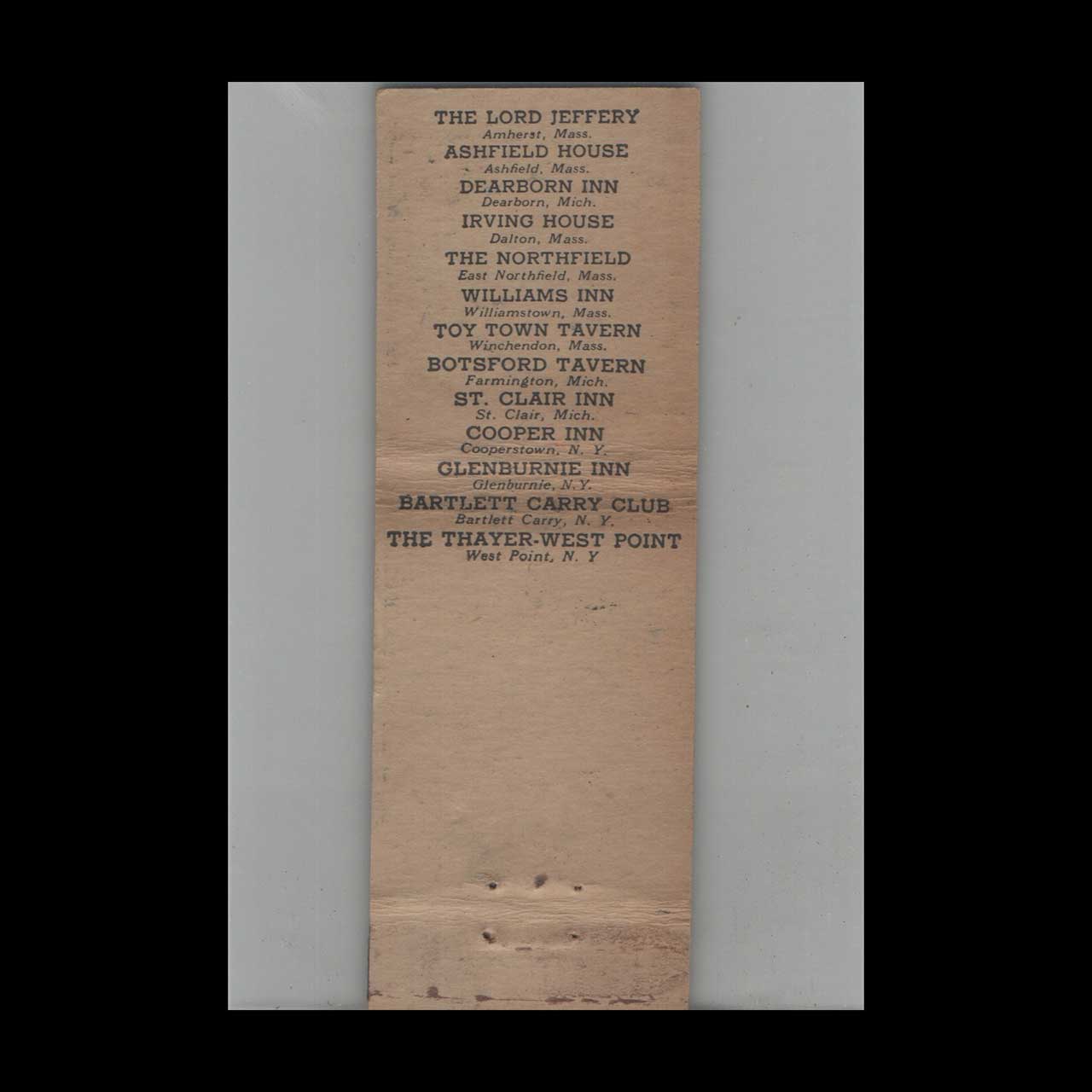 Matchbook Cover Federal Match Co Kingsport Inn Kingsport TN Matchbook Cover Federal Match Co Kingsport Inn Kingsport TN