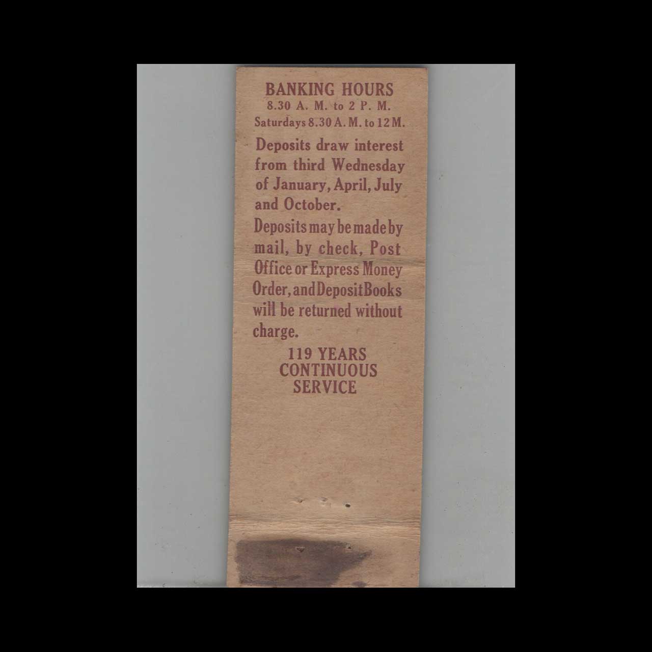 Matchbook Cover Federal Match Co Institution for Savings Newburyport MA Matchbook Cover Federal Match Co Institution for Savings Newburyport MA