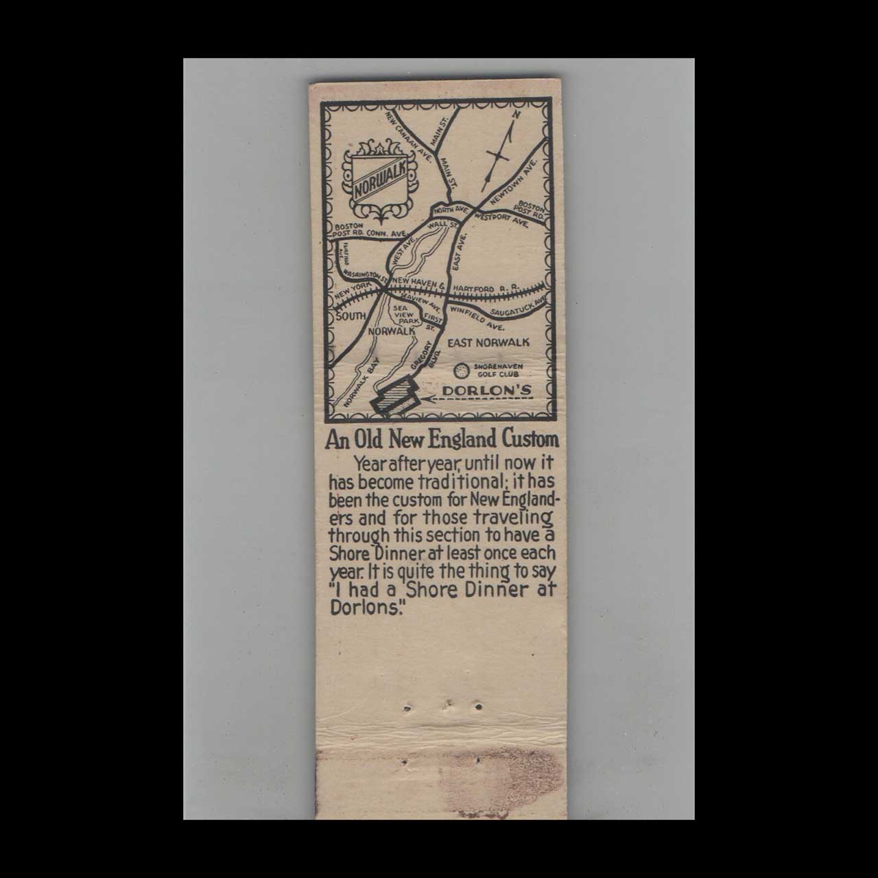 Matchbook Cover Federal Match Co Dorlons Point Restaurant Norwich CT Matchbook Cover Federal Match Co Dorlons Point Restaurant Norwich CT