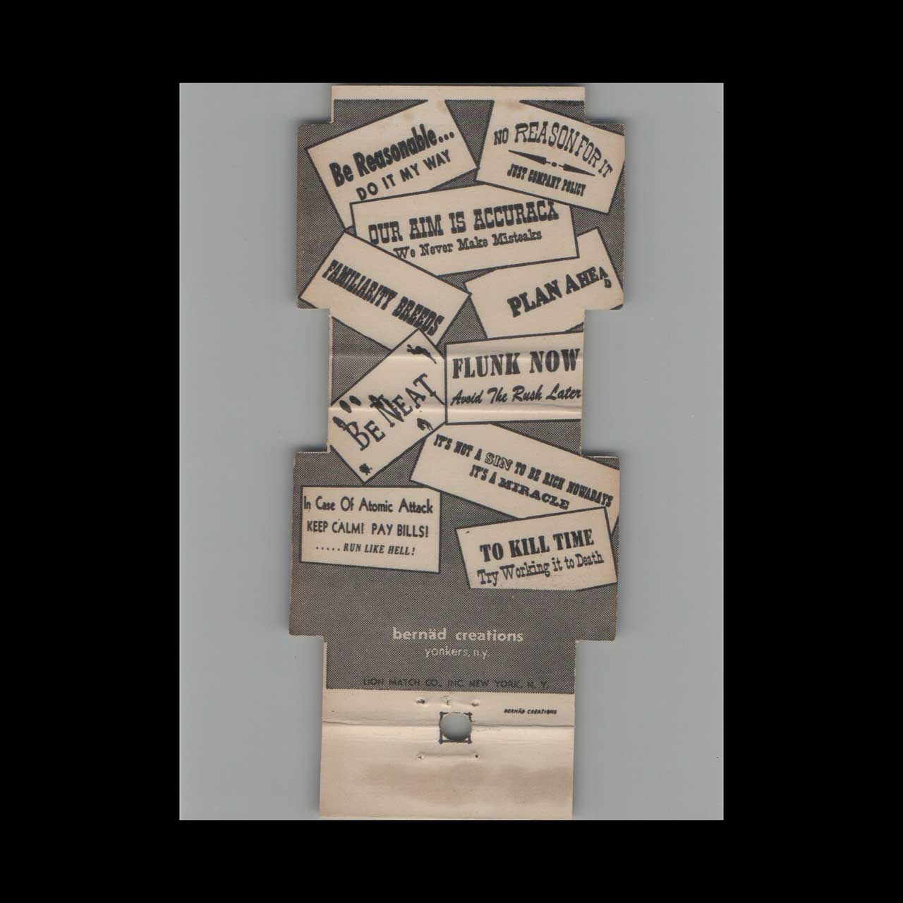 Help Stamp Out Cadillacs Moon Die Cut Matchbook Cover Help Stamp Out Cadillacs Moon Die Cut Matchbook Cover