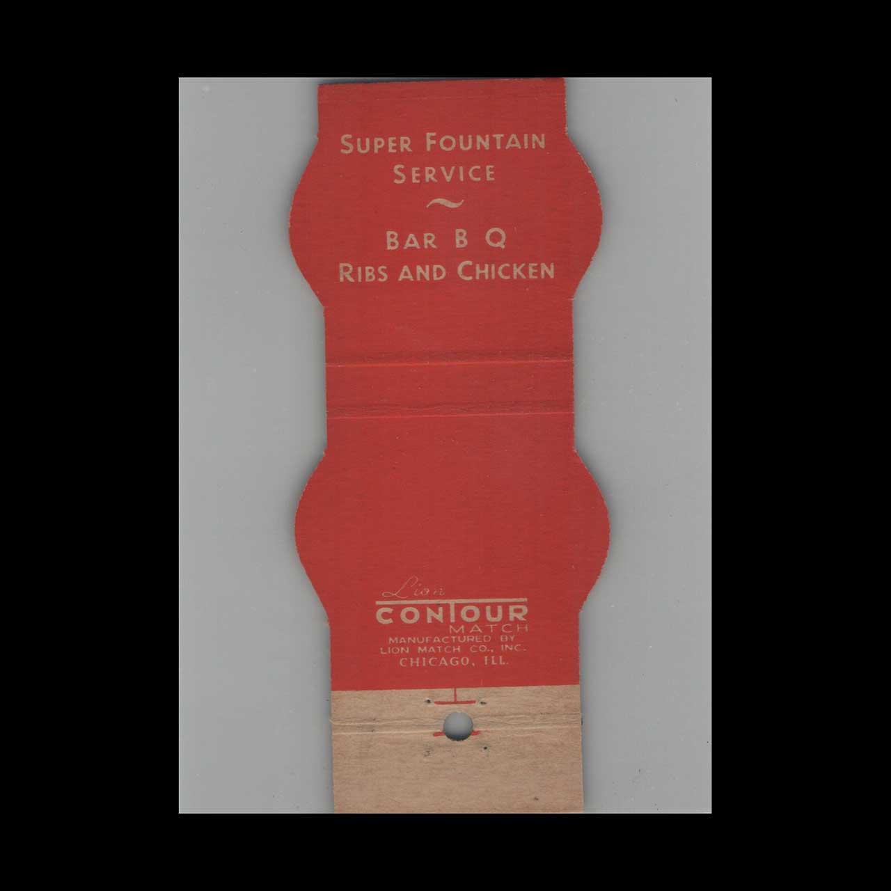 Lion Contour Bonfire Restaurant Matchbook Cover Chicago Lion Contour Bonfire Restaurant Matchbook Cover Chicago