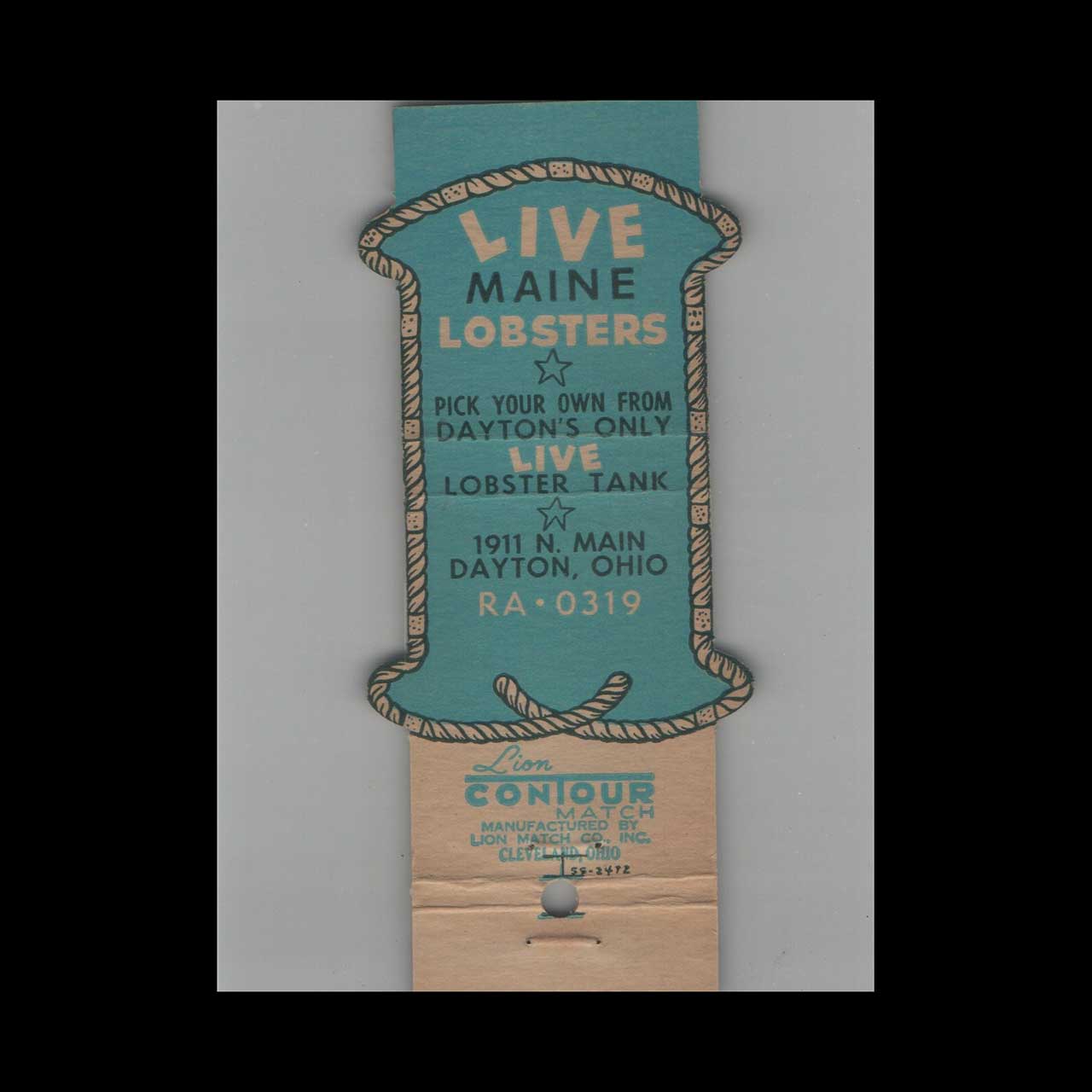 Brown Derby Restaurant Matchbook Cover Dayton OH Brown Derby Restaurant Matchbook Cover Dayton OH