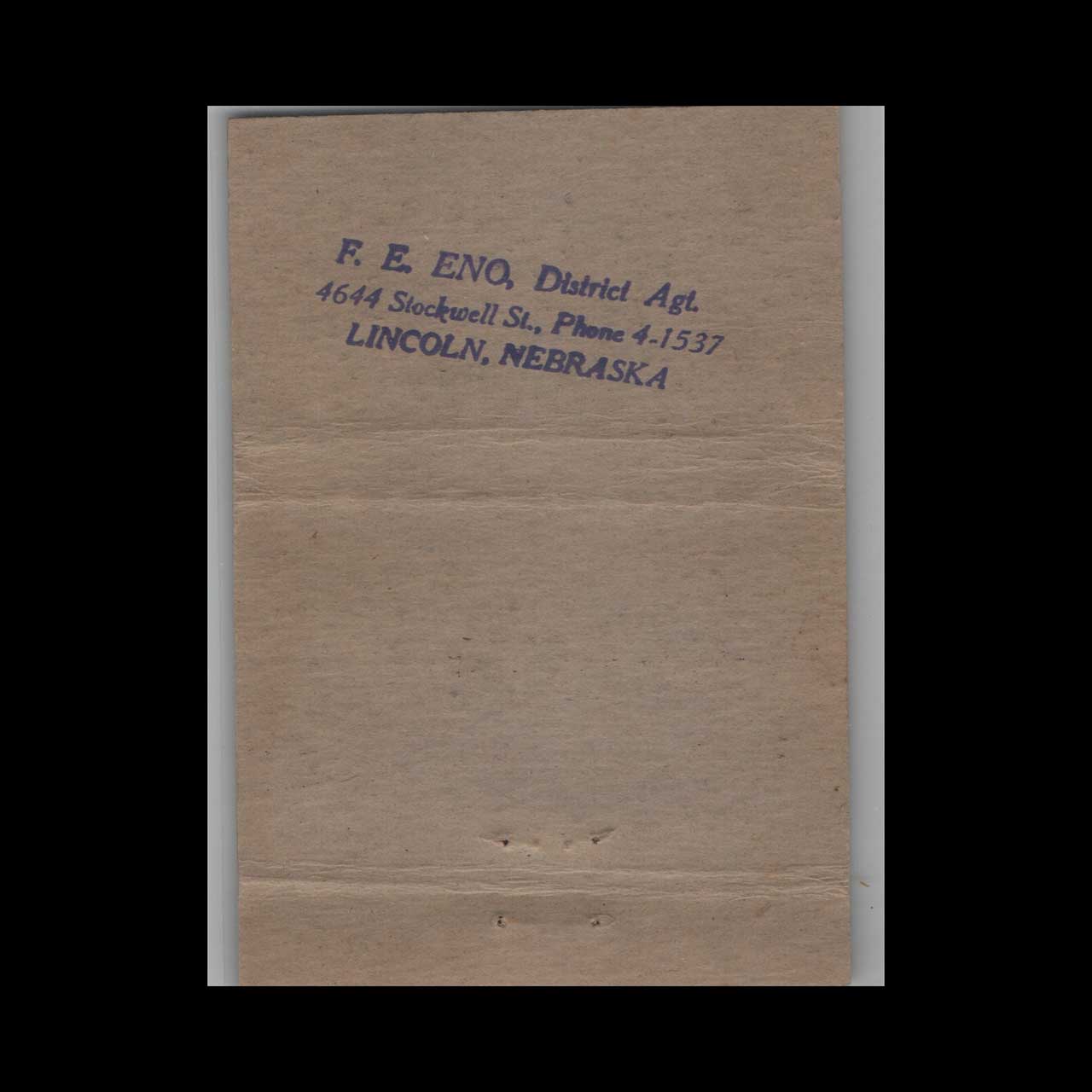 Advance Match Co Nebraska Hardware Mutual Insurance Matchbook Cover Advance Match Co Nebraska Hardware Mutual Insurance Matchbook Cover