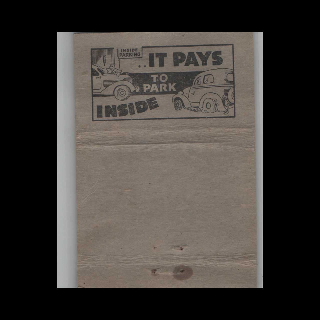 Advance Match Co Muskegon MI Garage Matchbook Cover Advance Match Co Muskegon MI Garage Matchbook Cover