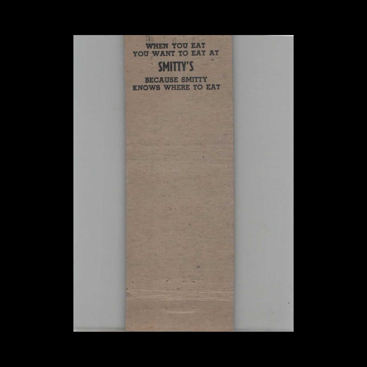 Smittys Restaurant Lemont IL Matchbook Cover Smittys Restaurant Lemont IL Matchbook Cover