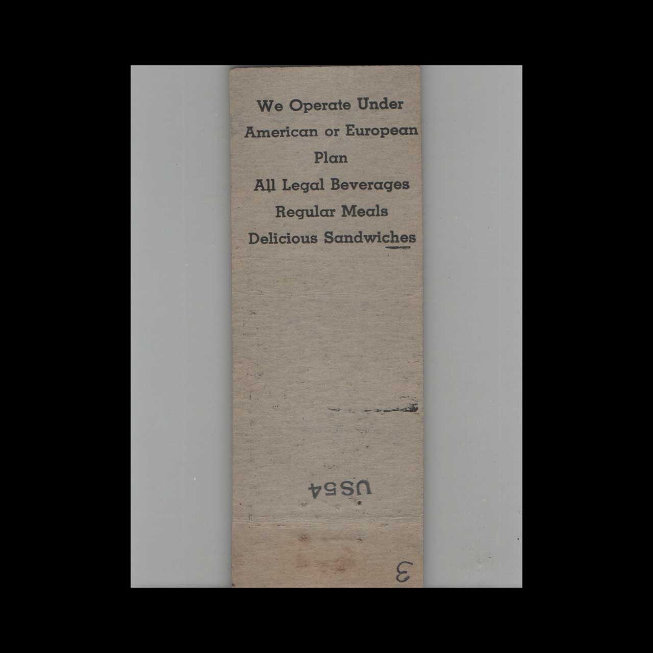 Advance Match Co Deckers Hotel Bath NY Matchbook Cover Advance Match Co Deckers Hotel Bath NY Matchbook Cover