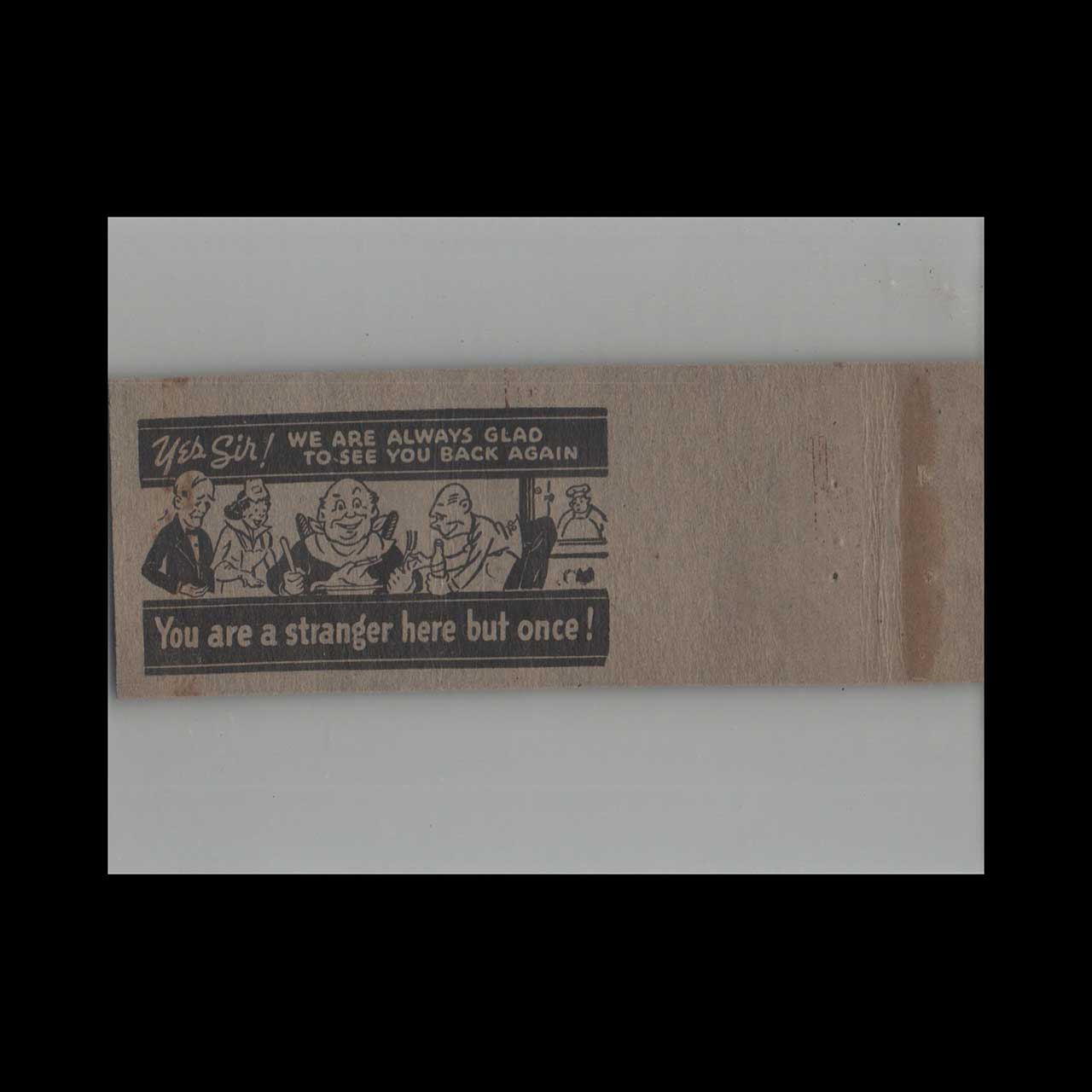 Advance Match Co Ellas Restaurant Canton OH Matchbook Cover Advance Match Co Ellas Restaurant Canton OH Matchbook Cover