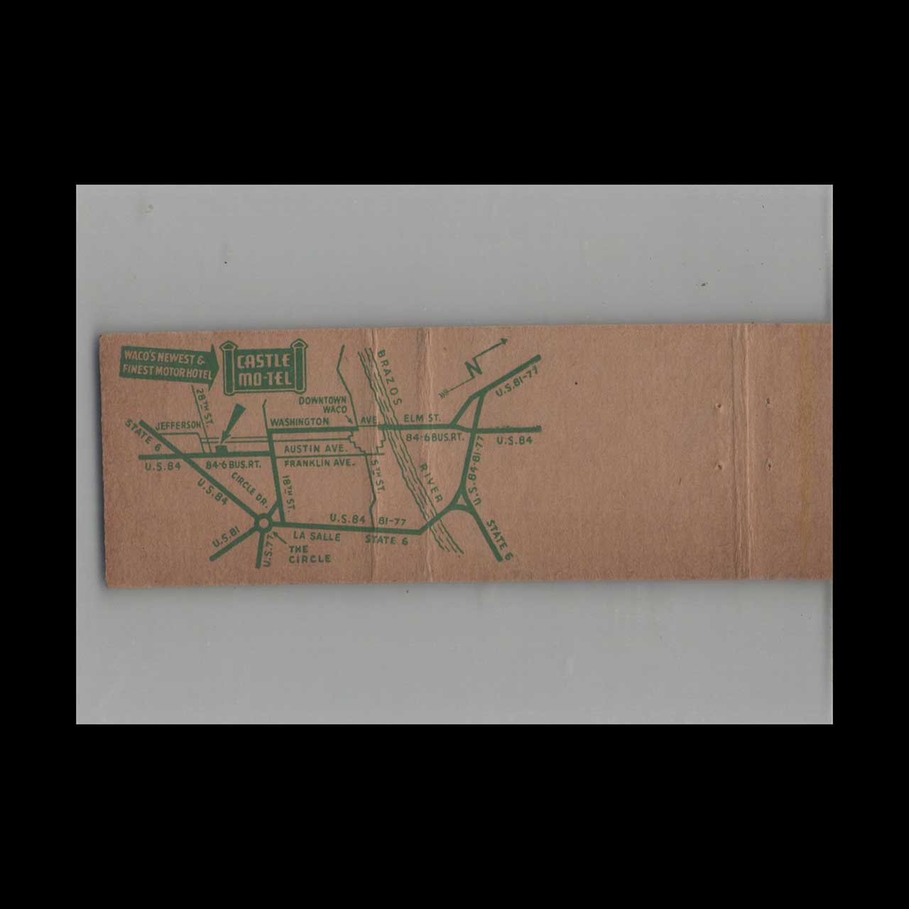 Full Length Matchbook Cover Castle Mo Tel Waco TX Full Length Matchbook Cover Castle Mo Tel Waco TX