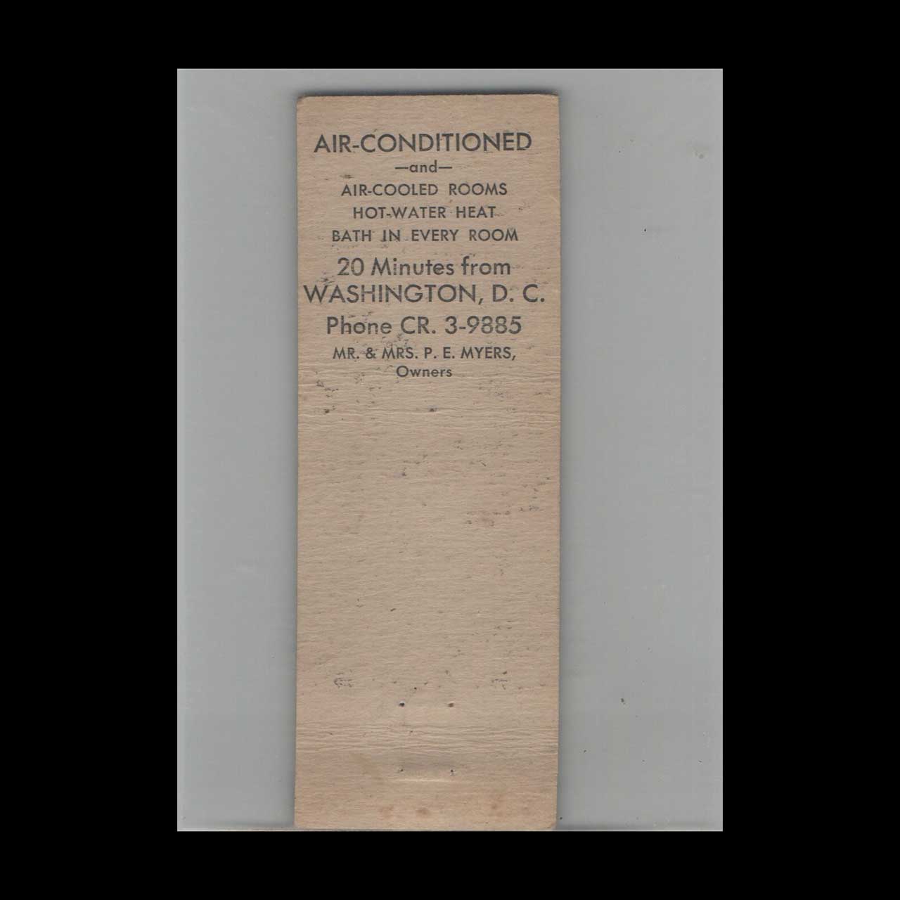 Full Length Matchbook Cover Chilla Villa Motel Fairfax VA Full Length Matchbook Cover Chilla Villa Motel Fairfax VA