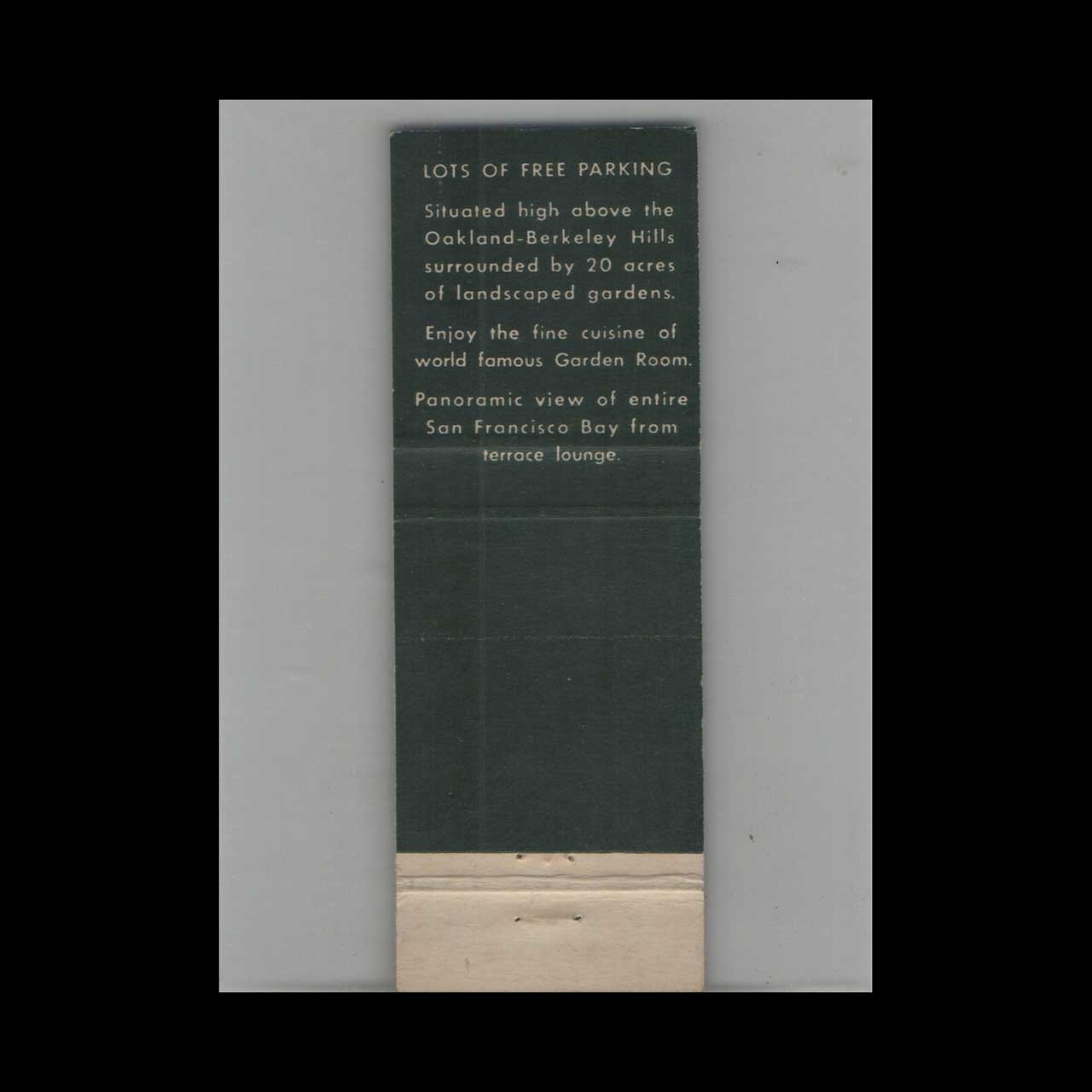 Full Length Matchbook Cover Hotel Claremont Berkeley CA #15 Full Length Matchbook Cover Hotel Claremont Berkeley CA #15