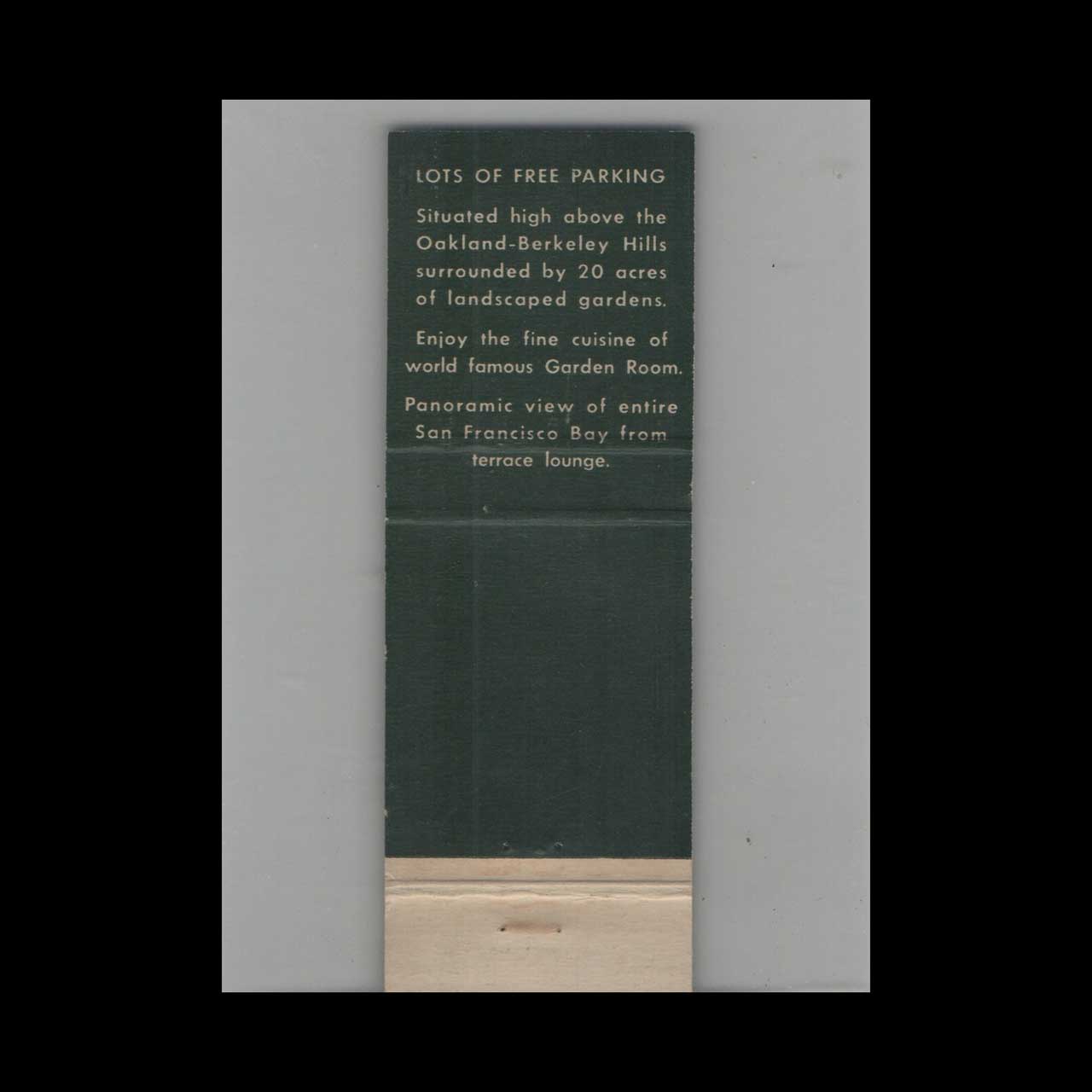 Full Length Matchbook Cover Hotel Claremont Berkeley CA #16 Full Length Matchbook Cover Hotel Claremont Berkeley CA #16