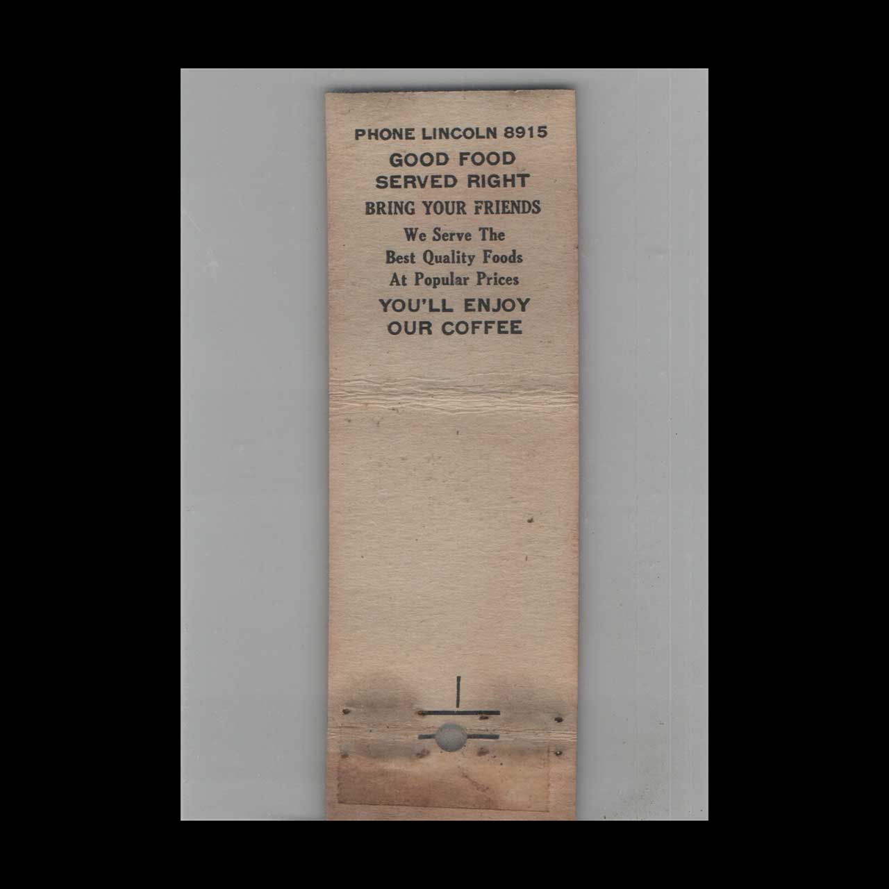 Full Length Matchbook Cover Neptune Grill Washington DC Full Length Matchbook Cover Neptune Grill Washington DC