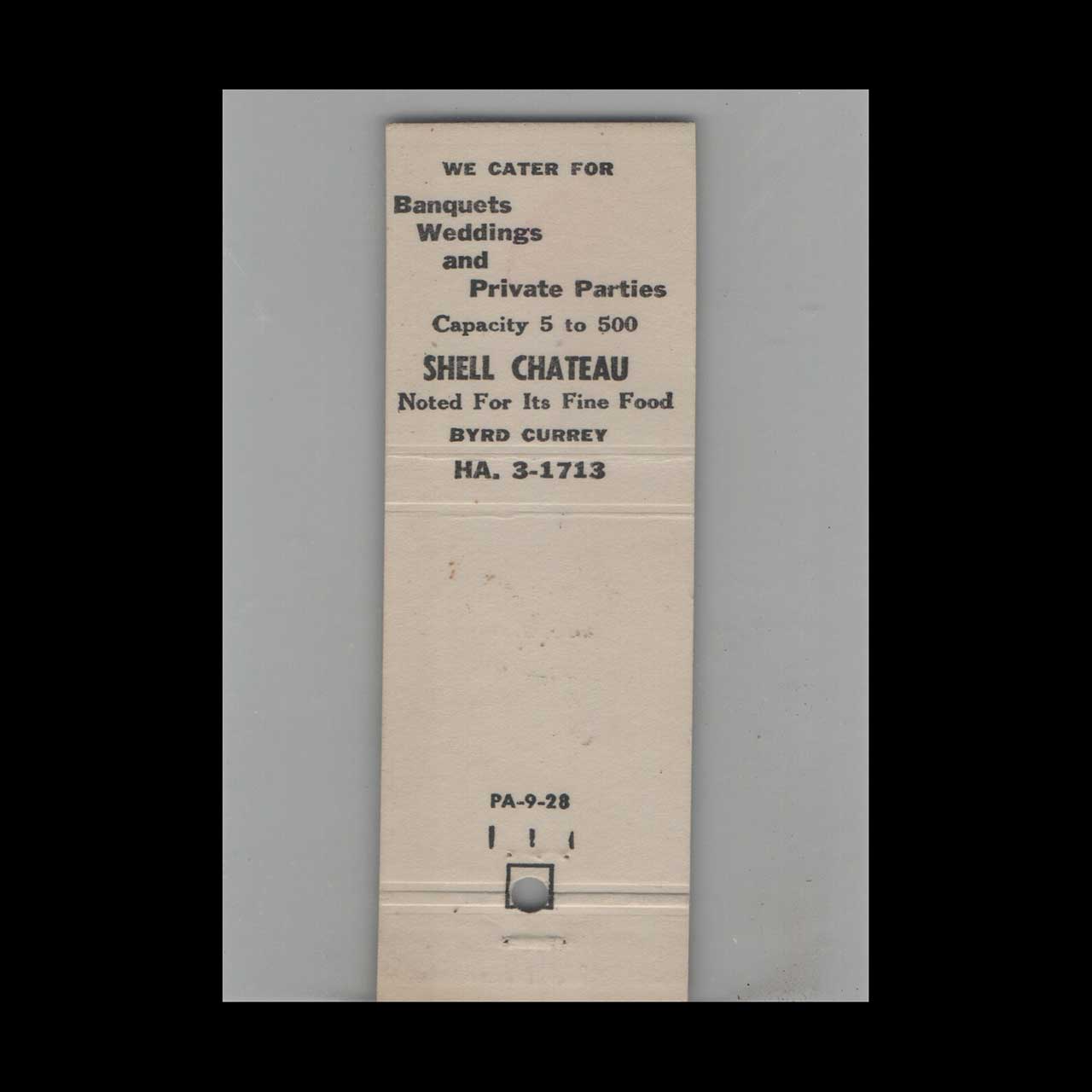 Full Length Matchbook Cover Shell Chateau Willimantic CT Full Length Matchbook Cover Shell Chateau Willimantic CT