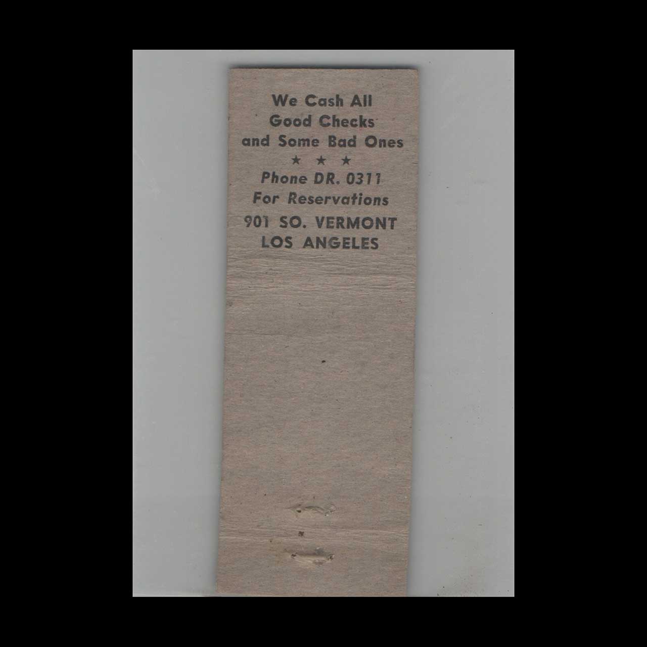 Full Length Matchbook Cover Silver Spur Cafe Los Angeles CA Full Length Matchbook Cover Silver Spur Cafe Los Angeles CA