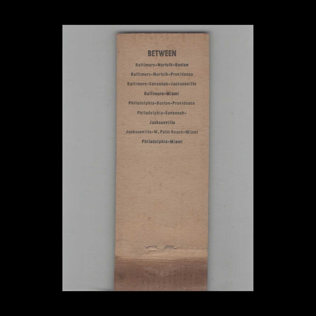 Full Length Matchbook Cover Merchants & Miners Line Baltimore MD Full Length Matchbook Cover Merchants & Miners Line Baltimore MD