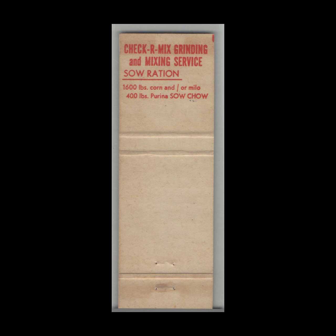 Check R Mix Altoona Elevator Matchbook Cover Altoona IA Check R Mix Altoona Elevator Matchbook Cover Altoona IA