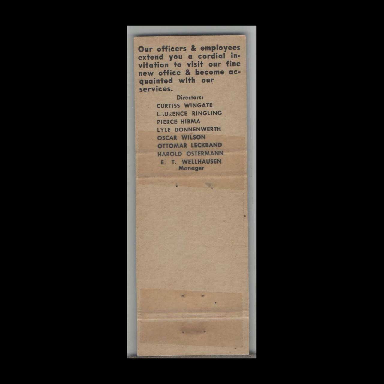 Cooperative Elevator Assoc Matchbook Cover Ocheyedan IA Cooperative Elevator Assoc Matchbook Cover Ocheyedan IA