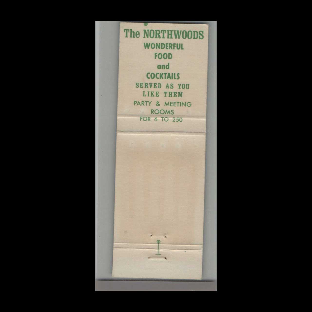 Northwoods Restaurant Marquette MI Matchbook Cover Northwoods Restaurant Marquette MI Matchbook Cover