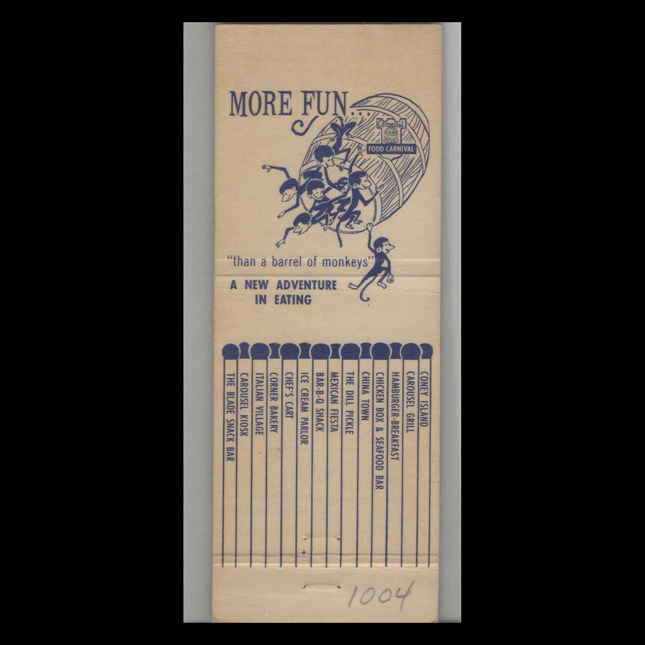 Food Carnival Restaurant Matchbook Cover Phoenix AZ Food Carnival Restaurant Matchbook Cover Phoenix AZ