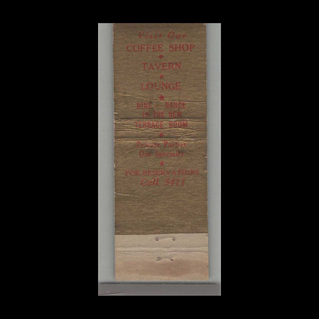 Matchbook Cover Park Hotel Great Falls MT Matchbook Cover Park Hotel Great Falls MT