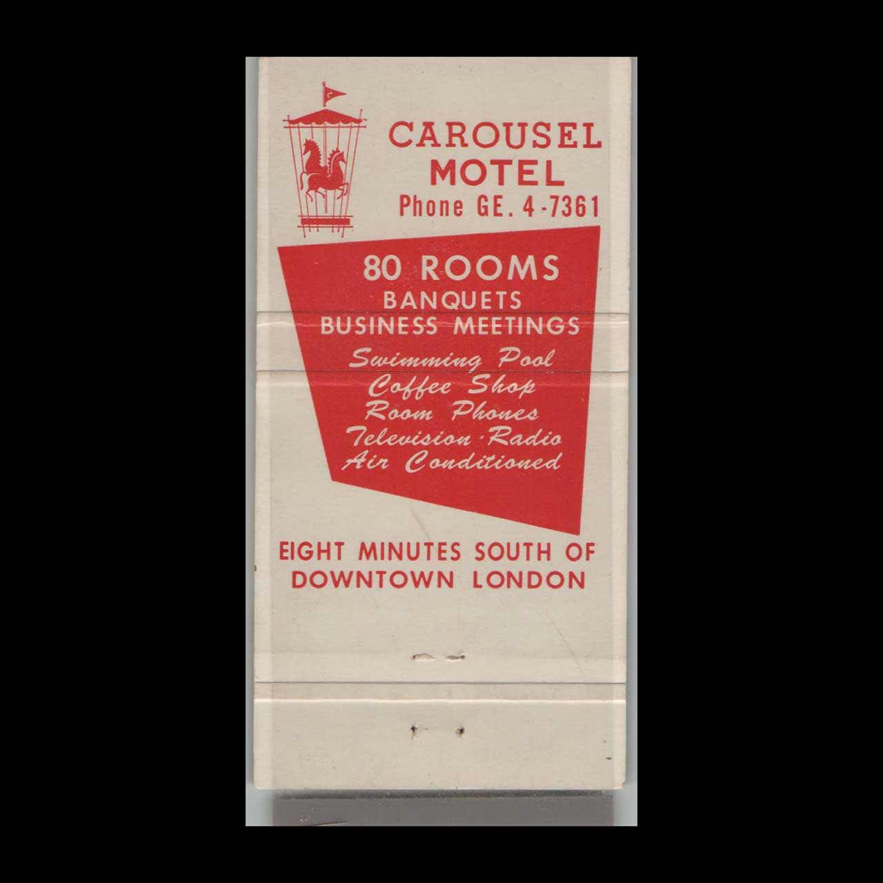 Matchbook Cover Carousel Motel London Ontario Canada Matchbook Cover Carousel Motel London Ontario Canada