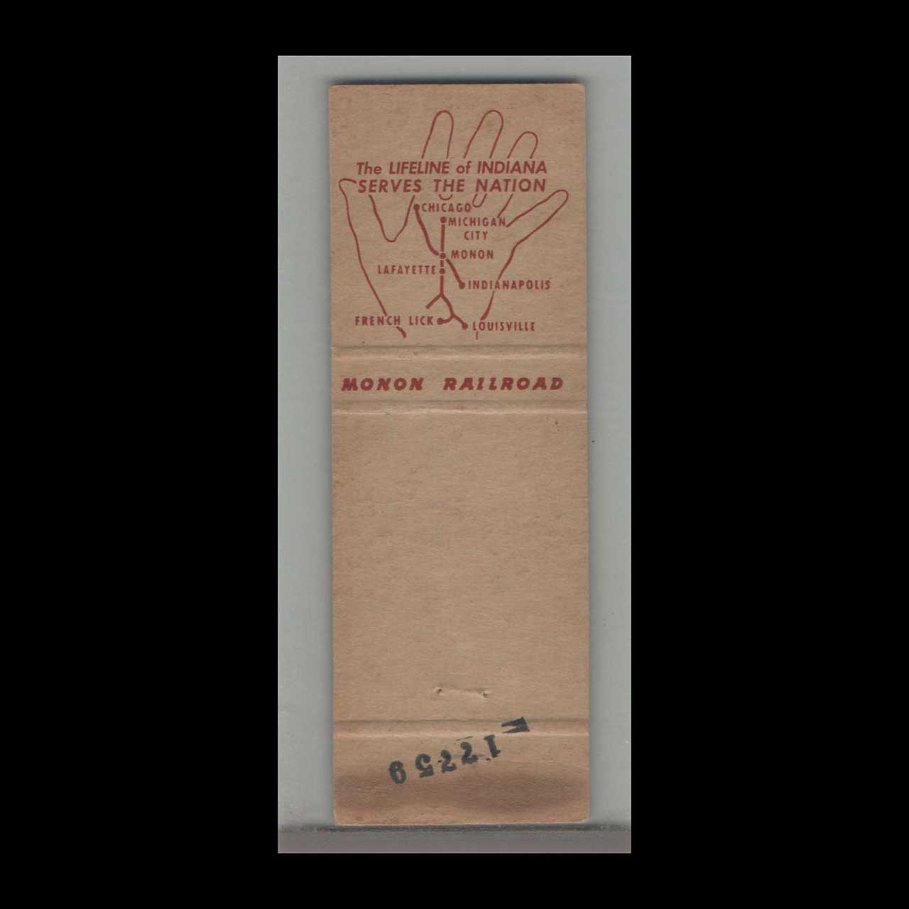 Monon Railroad Matchbook Cover The Hoosier Line Monon Railroad Matchbook Cover The Hoosier Line