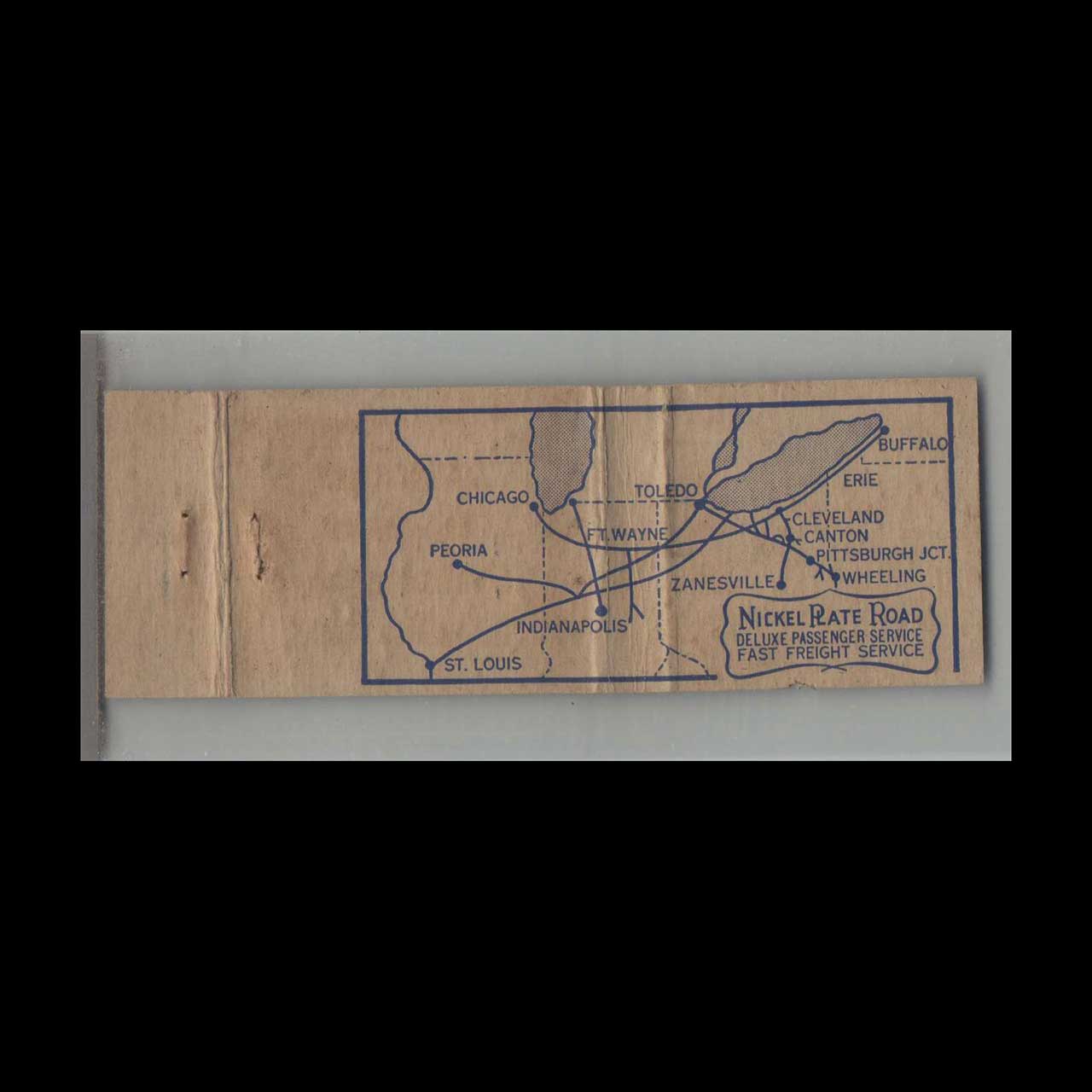New York Chicago & St Louis Railroad Matchbook Cover New York Chicago & St Louis Railroad Matchbook Cover