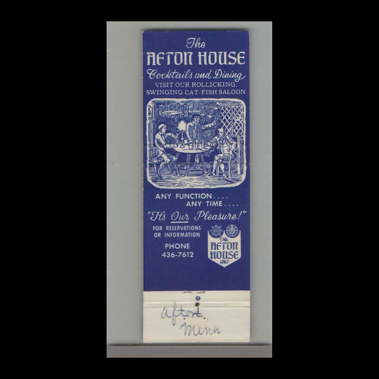 The Afton House 1867 Matchbook Cover Afton MN The Afton House 1867 Matchbook Cover Afton MN