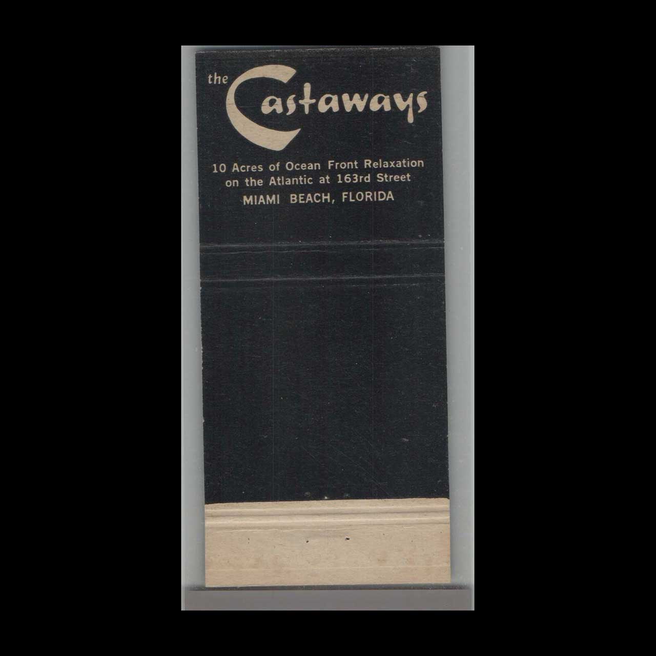 Matchbook Cover The Castaways Wreck Bar Miami Beach FL Matchbook Cover The Castaways Wreck Bar Miami Beach FL