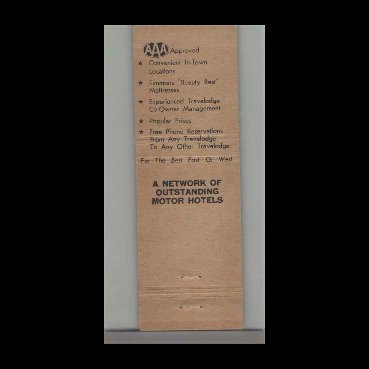 Matchbook Cover Bear TraveLodge Motel Eagle Rock Los Angeles CA Matchbook Cover Bear TraveLodge Motel Eagle Rock Los Angeles CA