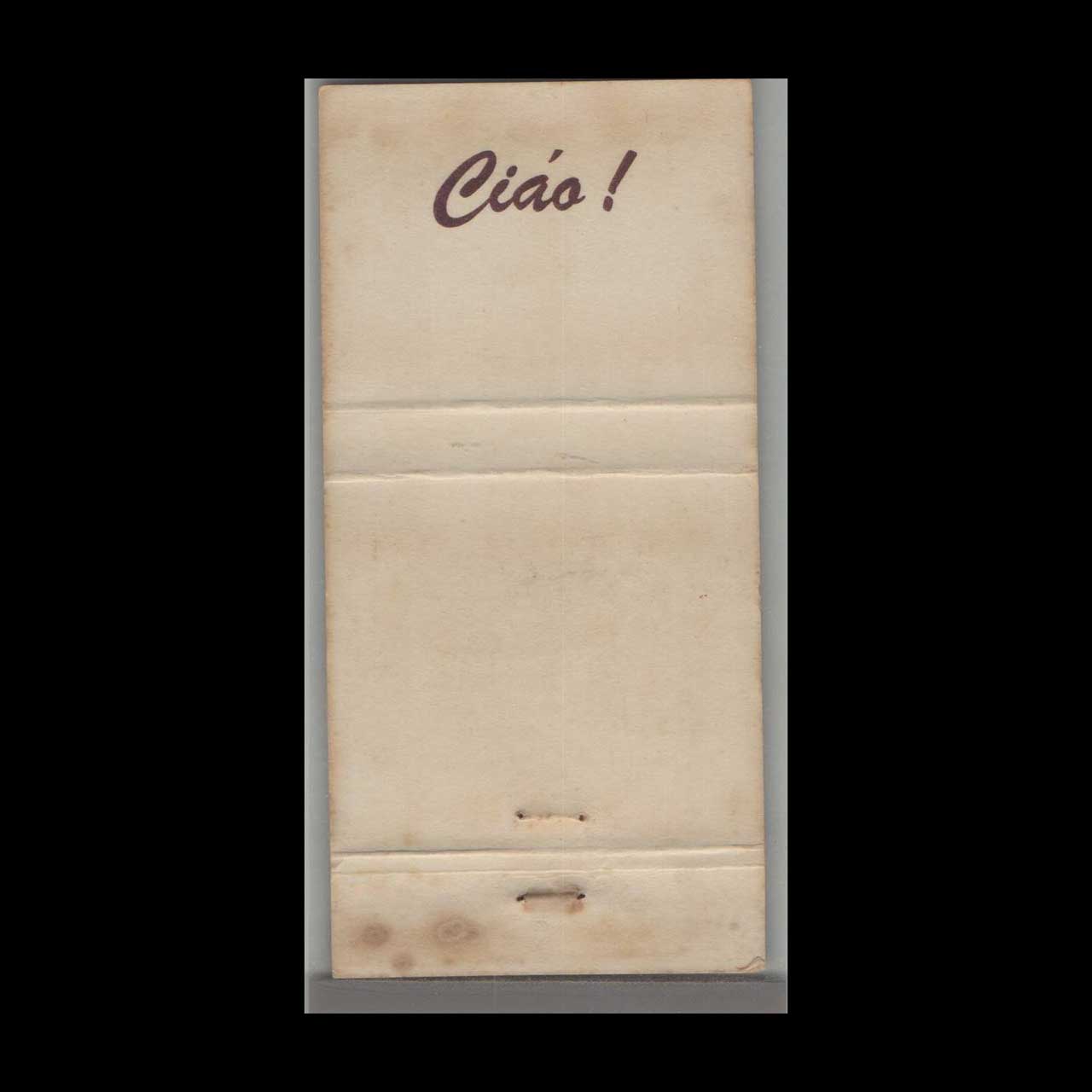 Matchbook Cover Bear Osteria DellOrso Port Washington Matchbook Cover Bear Osteria DellOrso Port Washington