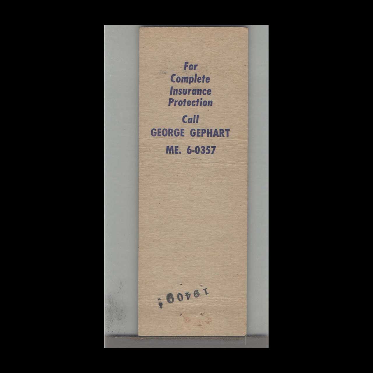 South Media Fire Co No 1 Matchbook Cover South Media Fire Co No 1 Matchbook Cover
