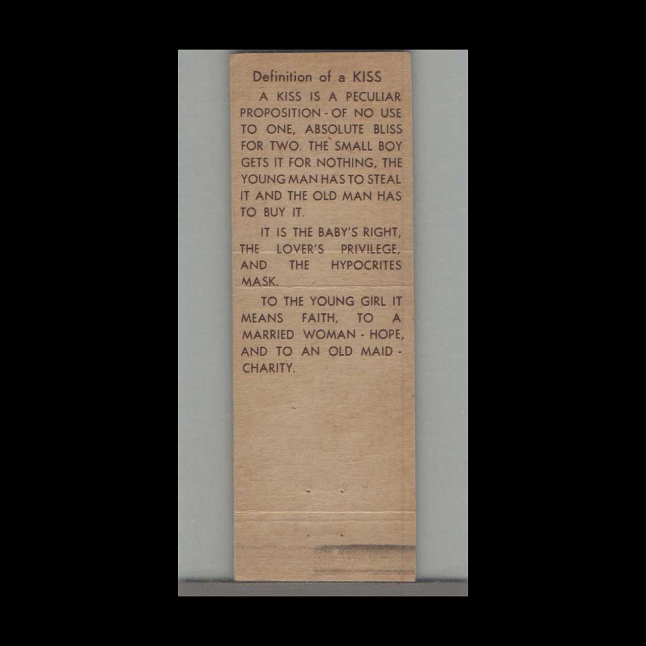 Kings & Queens at Genes San Francisco Matchbook Cover Kings & Queens at Genes San Francisco Matchbook Cover