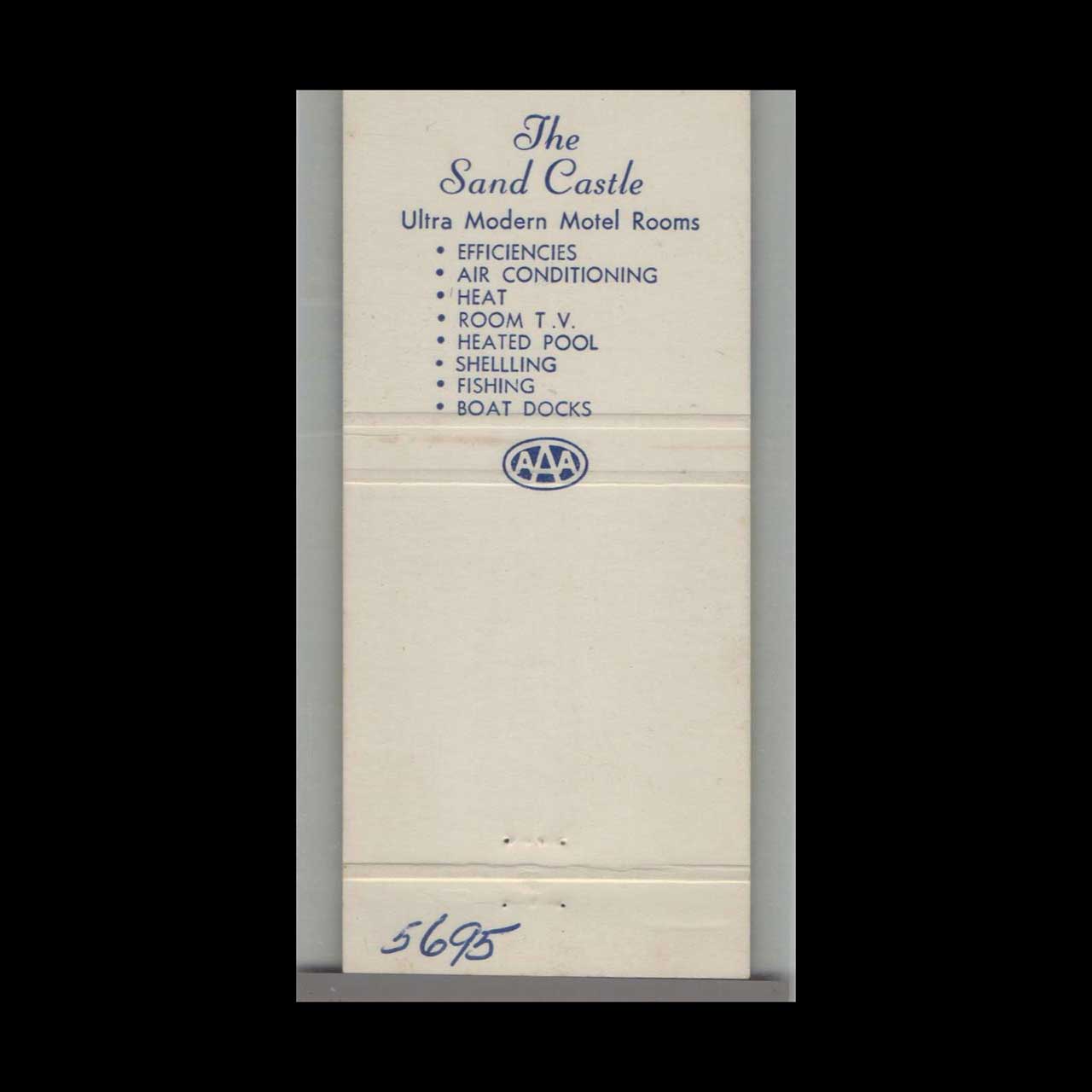Matchbook Cover The Sand Castle Motel Fort Meyers Beach FL Matchbook Cover The Sand Castle Motel Fort Meyers Beach FL