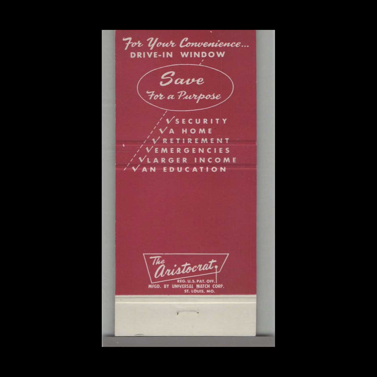 Matchbook Cover First Federal Savings & Loan Bradenton FL Matchbook Cover First Federal Savings & Loan Bradenton FL