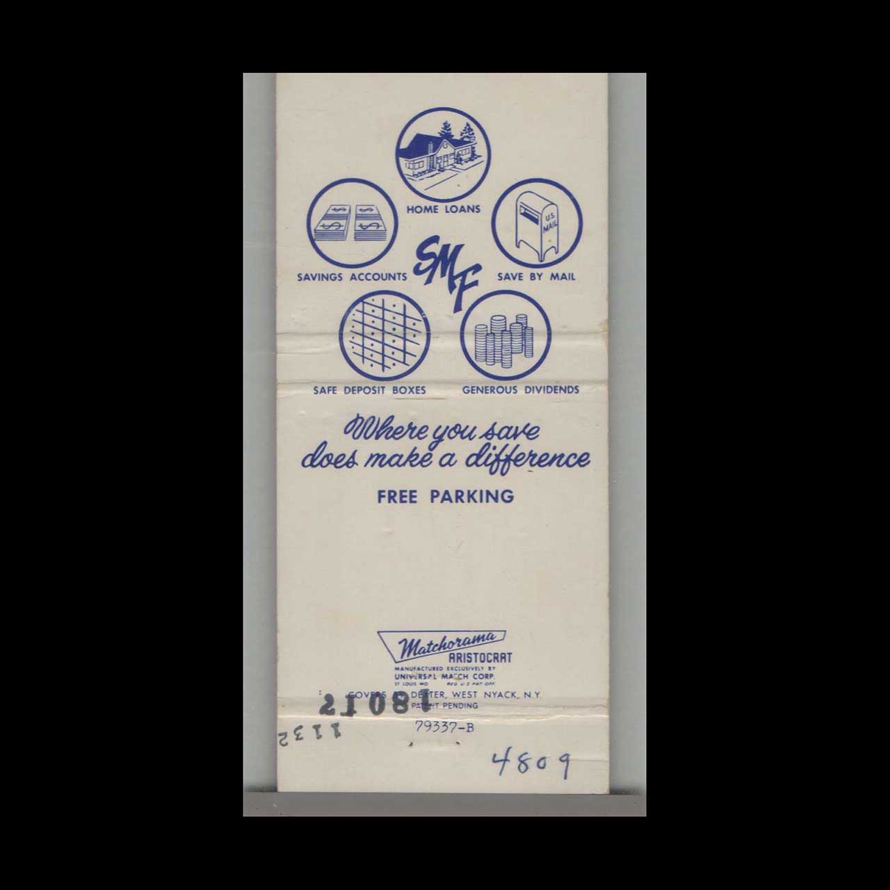 Matchbook Cover South Miami Federal Bank Miami FL Matchbook Cover South Miami Federal Bank Miami FL