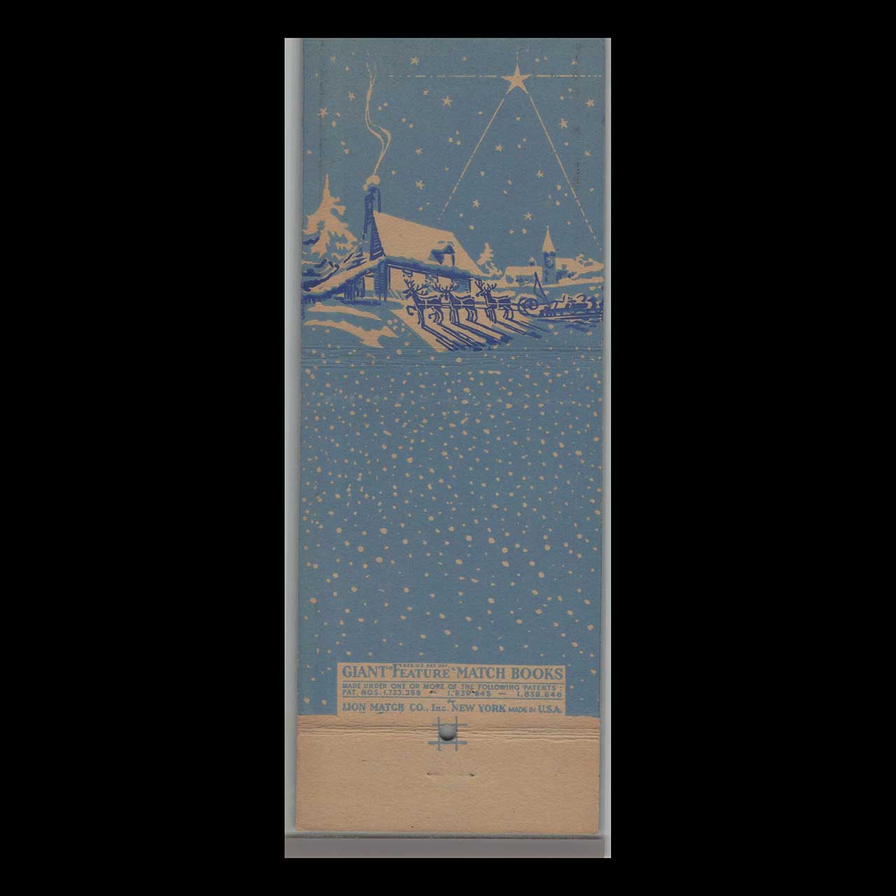 Giant Christmas Matchbook Cover Dierickx Newark NJ Giant Christmas Matchbook Cover Dierickx Newark NJ