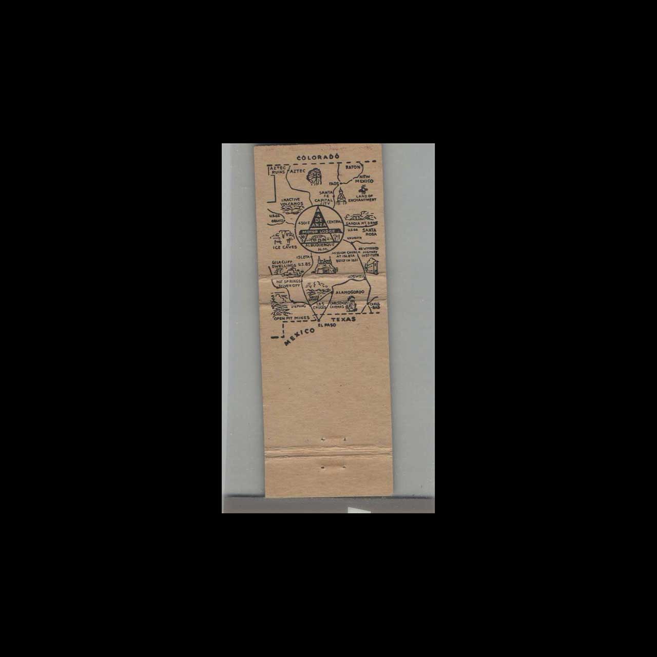 De Anza Motor Lodge Matchbook Cover Albuquerque NM De Anza Motor Lodge Matchbook Cover Albuquerque NM
