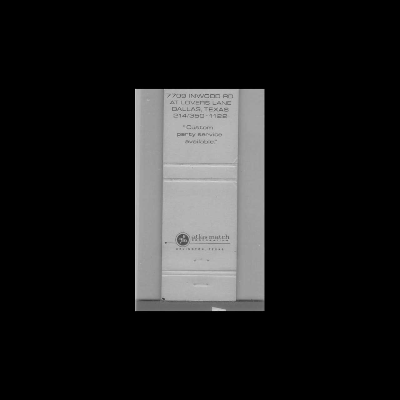 Fickle Fox Steakery Matchbook Cover Dallas TX Fickle Fox Steakery Matchbook Cover Dallas TX