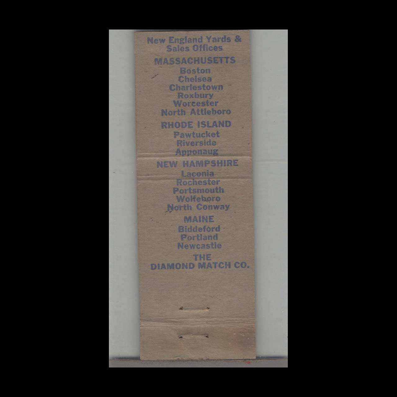 Diamond Plan Home Ownership Matchbook Cover Diamond Plan Home Ownership Matchbook Cover