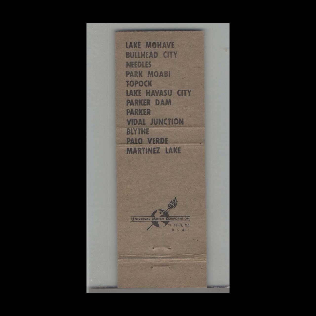 Fishing on Colorado River Matchbook Cover Fishing on Colorado River Matchbook Cover