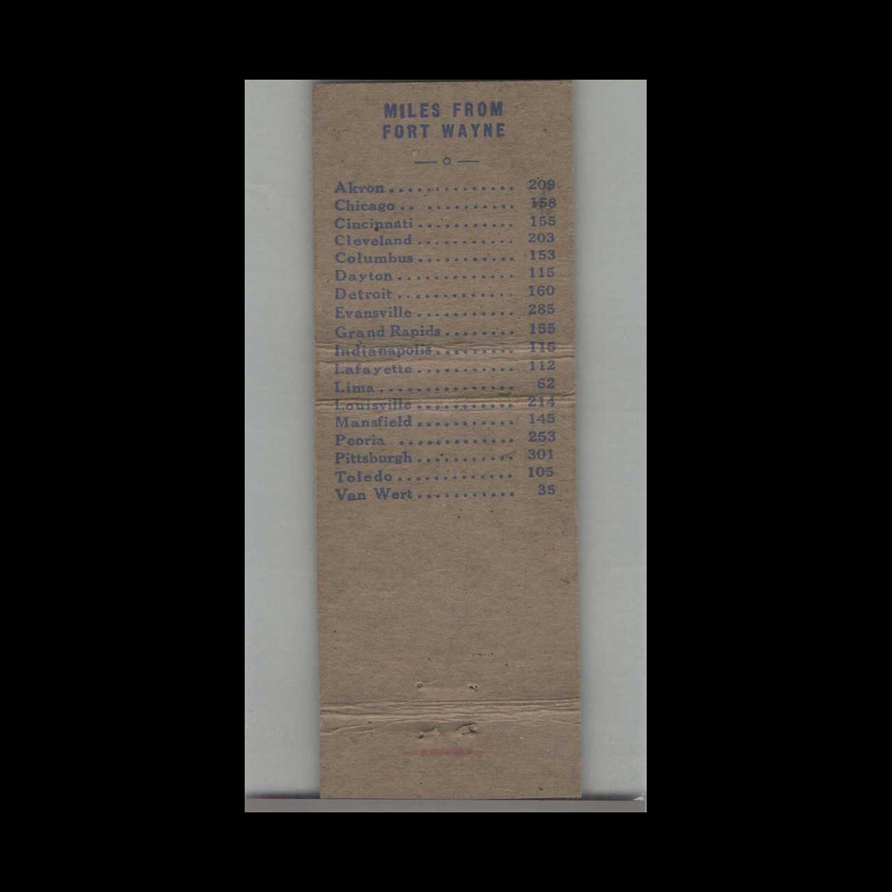 Lincoln Colonial Restaurant Matchbook Cover Ft Wayne IN Lincoln Colonial Restaurant Matchbook Cover Ft Wayne IN