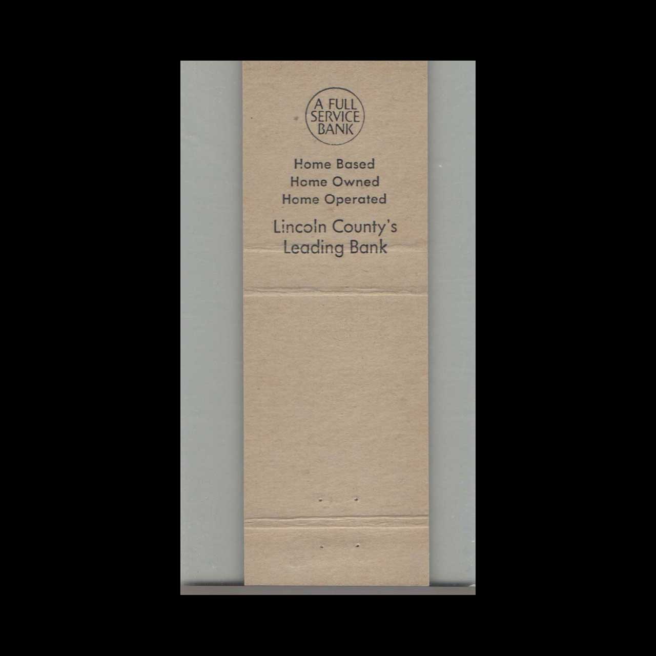 Matchbook Cover Lincoln Lincoln Bank Lincoln City OR Matchbook Cover Lincoln Lincoln Bank Lincoln City OR