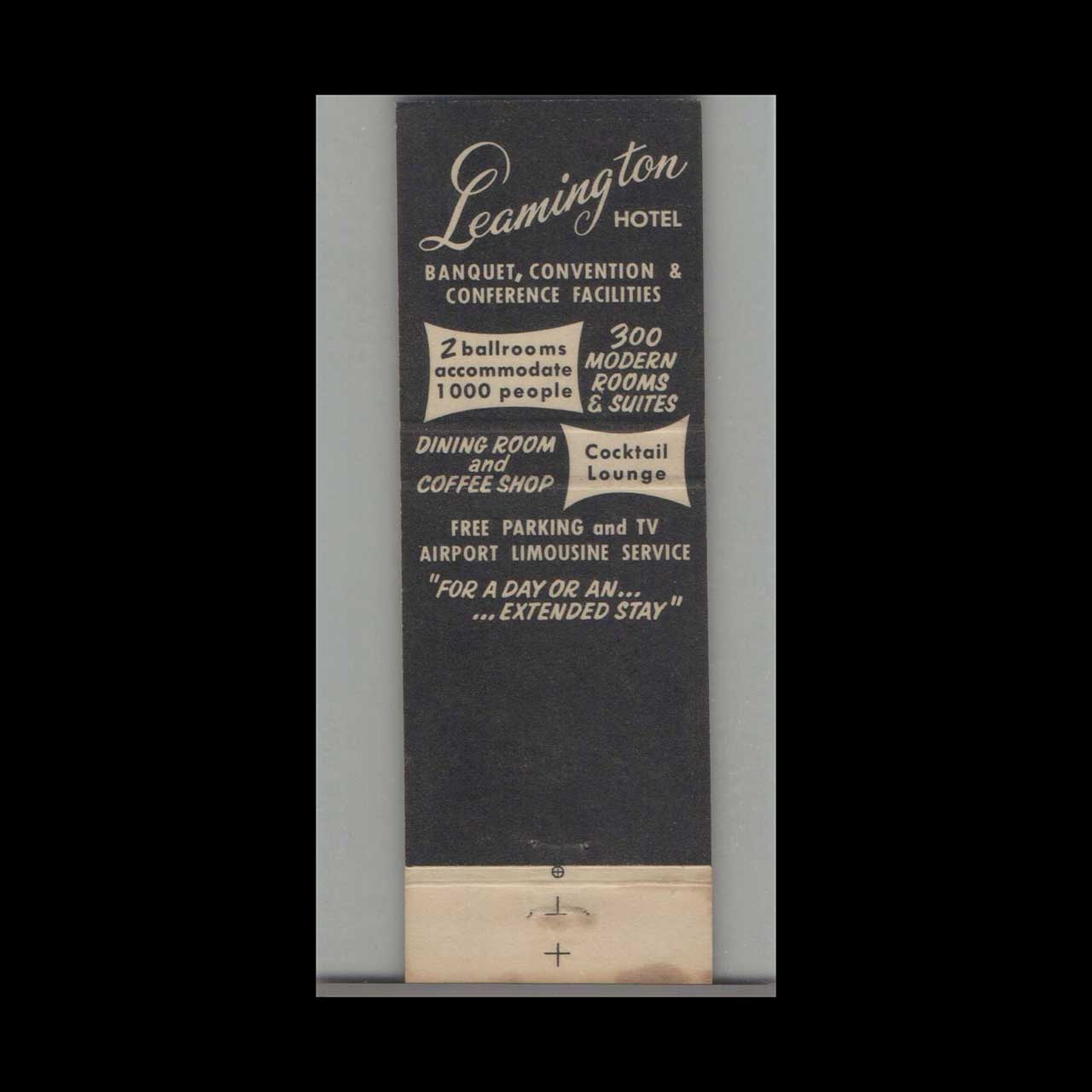 Matchbook Cover The New Leamington Hotel Oakland CA Matchbook Cover The New Leamington Hotel Oakland CA