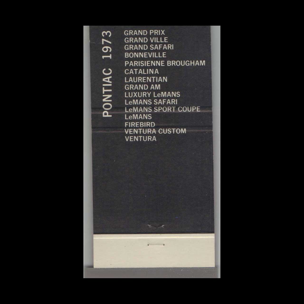 1973 Pontiac Dealer Matchbook Cover Simington Motors LTD 1973 Pontiac Dealer Matchbook Cover Simington Motors LTD