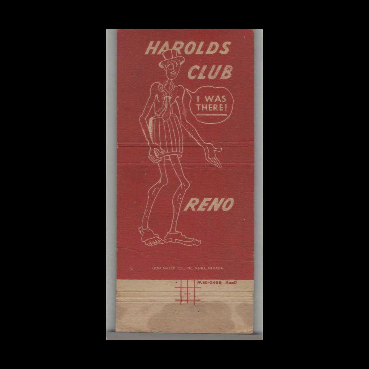 Harolds Club 25th Anniversary Matchbook Cover Reno NV Harolds Club 25th Anniversary Matchbook Cover Reno NV
