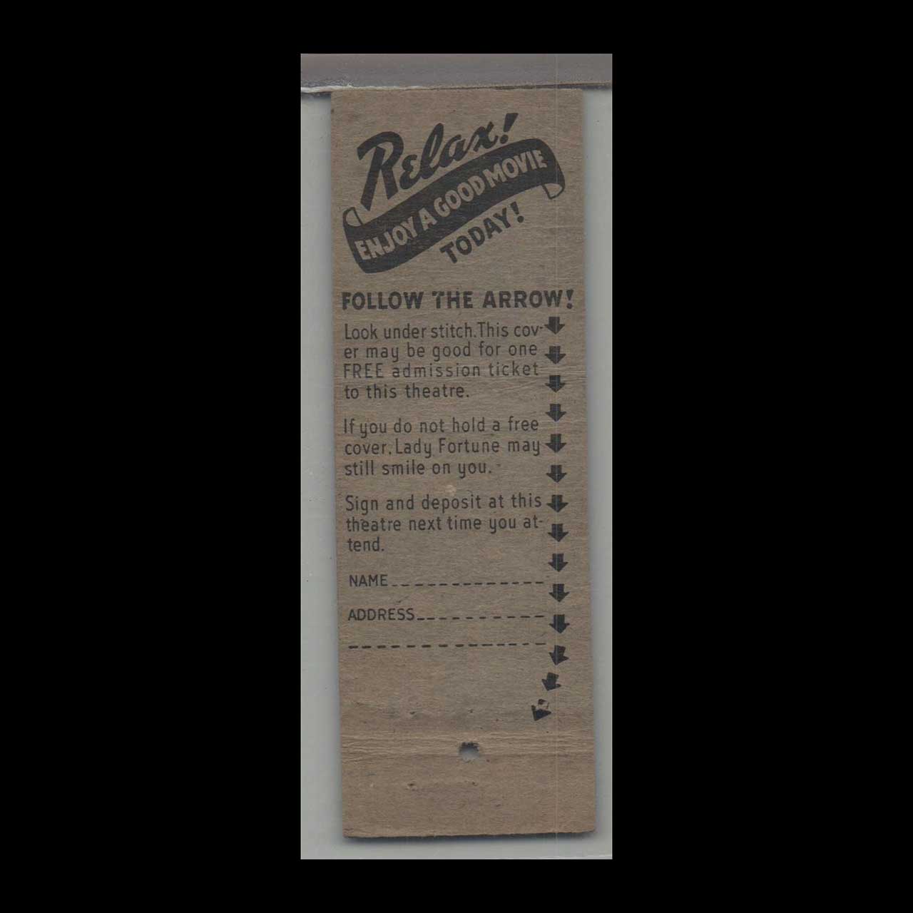 Hollywood Theatre Lacrosse WI Matchbook Cover Hollywood Theatre Lacrosse WI Matchbook Cover