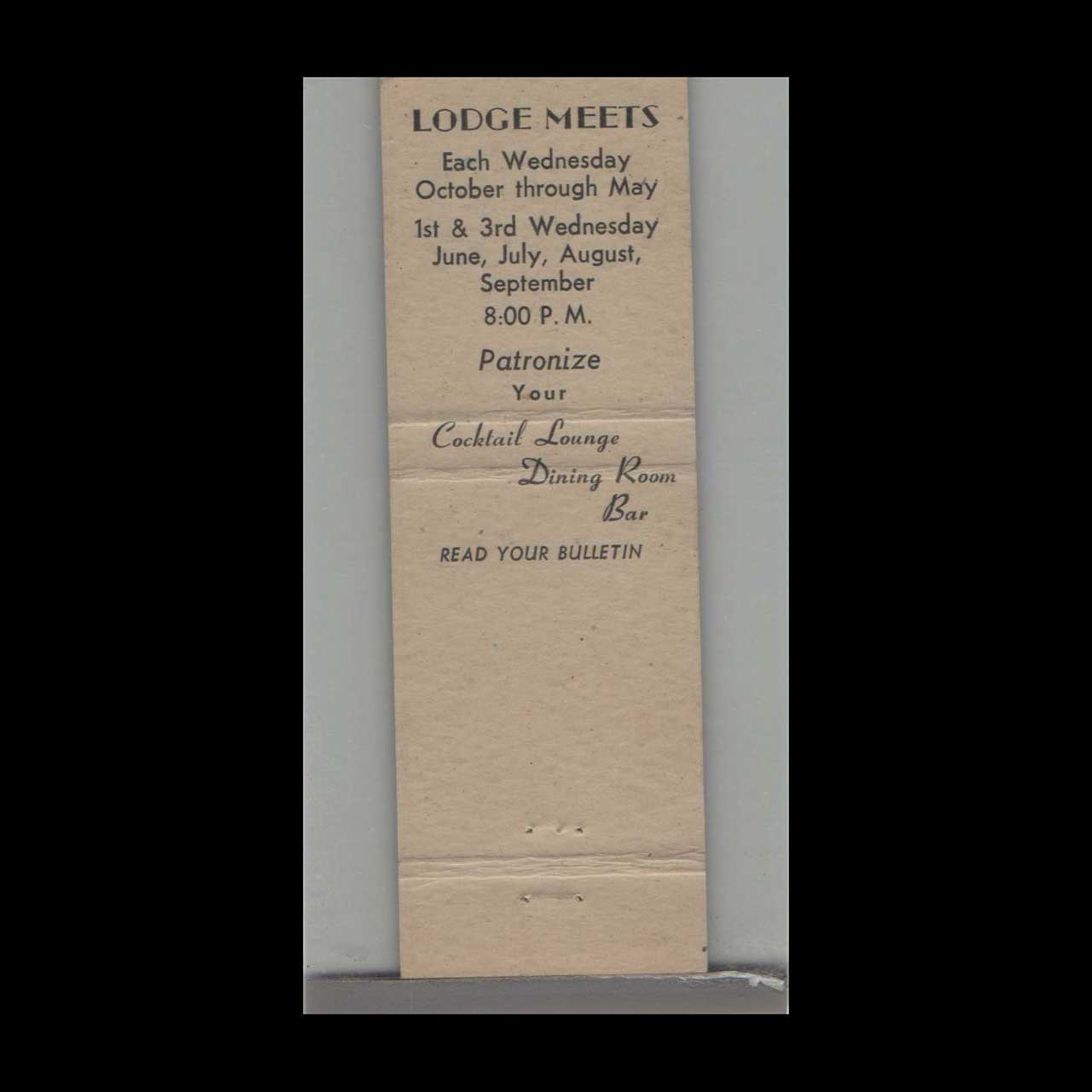 BPOE Elks Lodge No 15 Matchbook Cover Washington DC BPOE Elks Lodge No 15 Matchbook Cover Washington DC