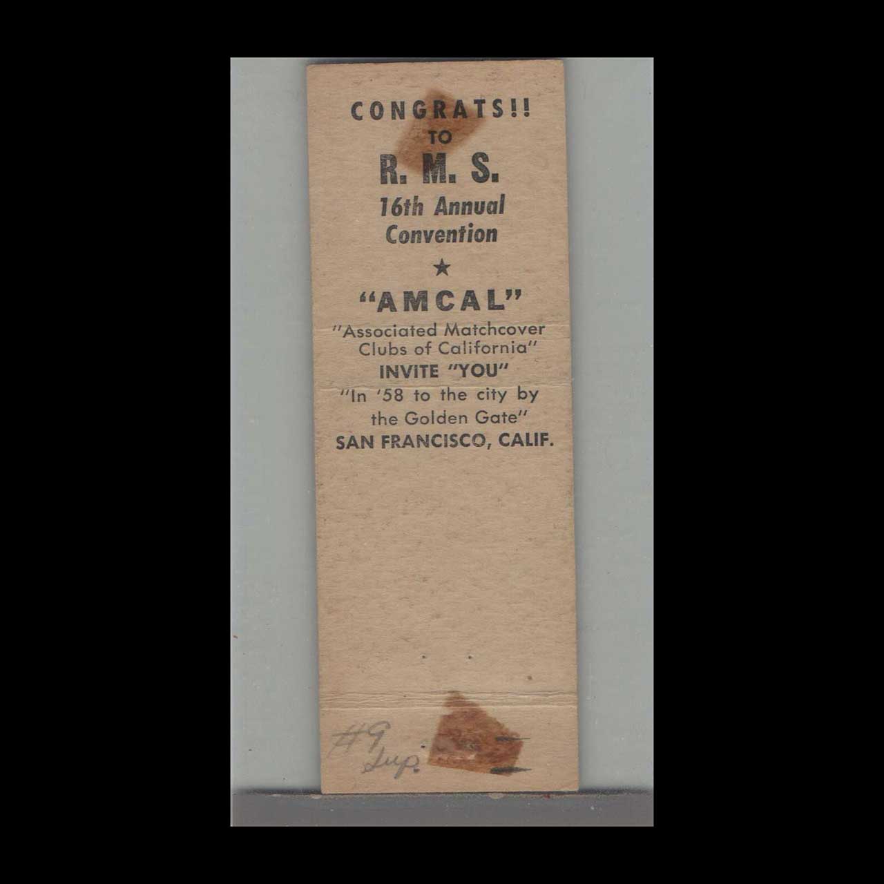 Remcos 2nd Anniversary Picnic Matchbook Cover Sebastopol Remcos 2nd Anniversary Picnic Matchbook Cover Sebastopol